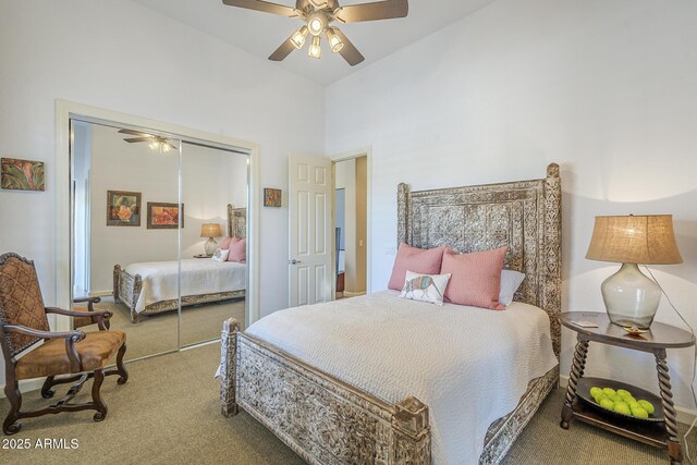 8248 E Arroyo Hondo Rd, Scottsdale, AZ 85266 - carpeted bedroom featuring a closet and a ceiling fan