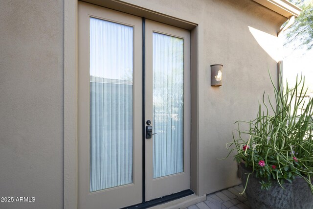 8248 E Arroyo Hondo Rd, Scottsdale, AZ 85266 - property entrance with stucco siding and french doors