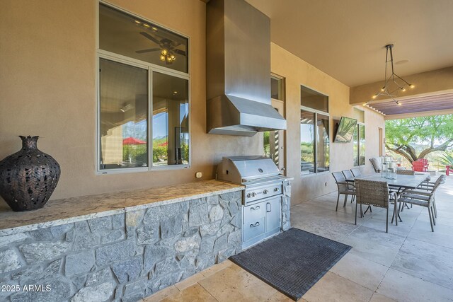 8248 E Arroyo Hondo Rd, Scottsdale, AZ 85266 - view of patio featuring grilling area, area for grilling, and outdoor dining area