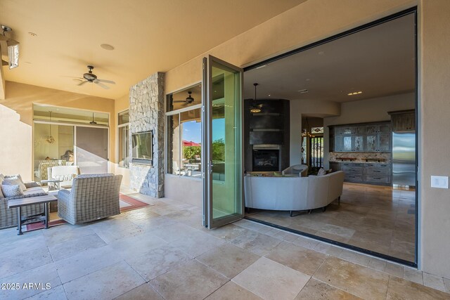 8248 E Arroyo Hondo Rd, Scottsdale, AZ 85266 - view of patio / terrace with ceiling fan