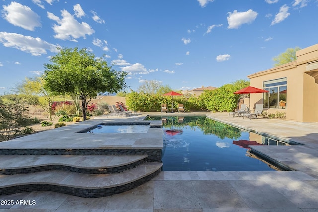 8248 E Arroyo Hondo Rd, Scottsdale, AZ 85266 - view of swimming pool with an in-ground hot tub and a patio