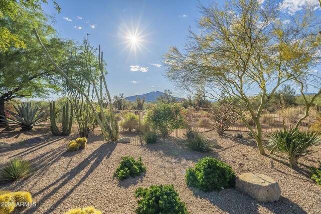 8248 E Arroyo Hondo Rd, Scottsdale, AZ 85266 - view of yard featuring a mountain view and fence
