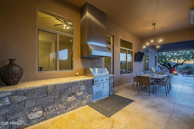 8248 E Arroyo Hondo Rd, Scottsdale, AZ 85266 - view of patio / terrace featuring area for grilling, outdoor dining area, and grilling area