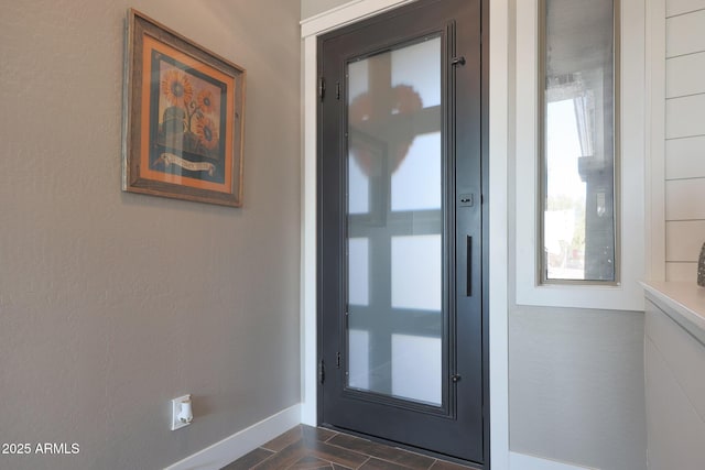 entryway with baseboards