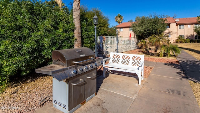 view of patio featuring grilling area