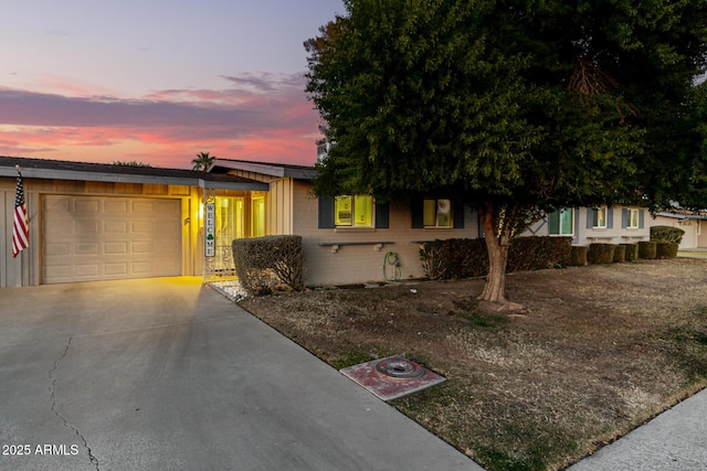 view of front of home featuring a garage