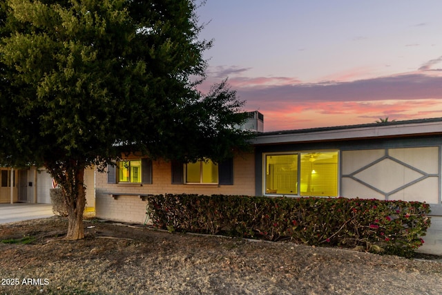 view of front of home featuring a garage