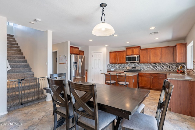 5305 E Silverbell Rd, San Tan Valley, AZ 85143 - dining room featuring stairway, recessed lighting, and baseboards