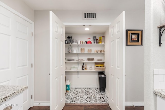 pantry with visible vents