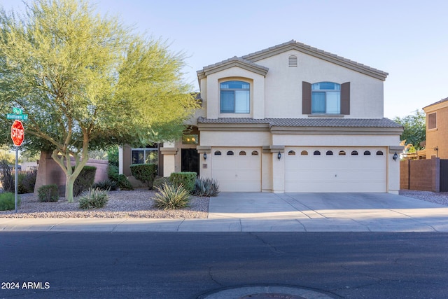 view of front of home with a garage