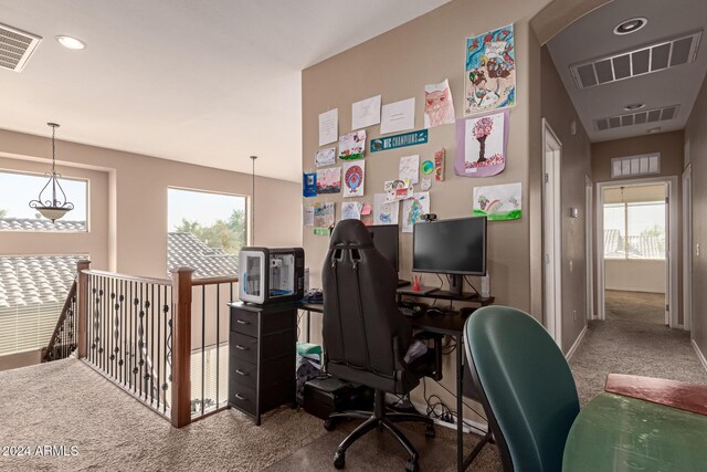 office area with carpet