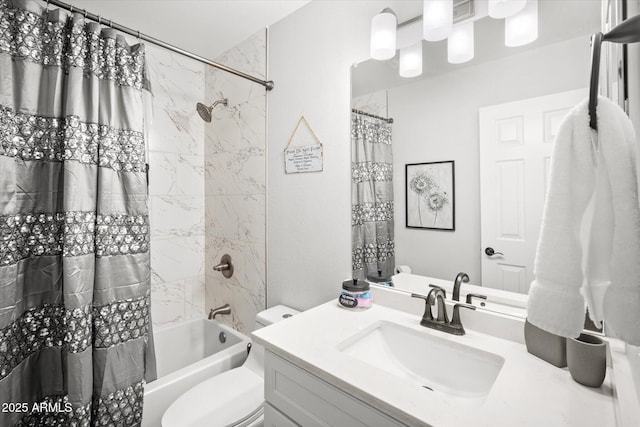 10617 W Daley Ln, Peoria, AZ 85383 - bathroom with toilet, shower / bath combo, and vanity