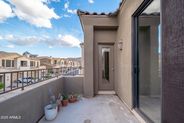 balcony featuring a residential view