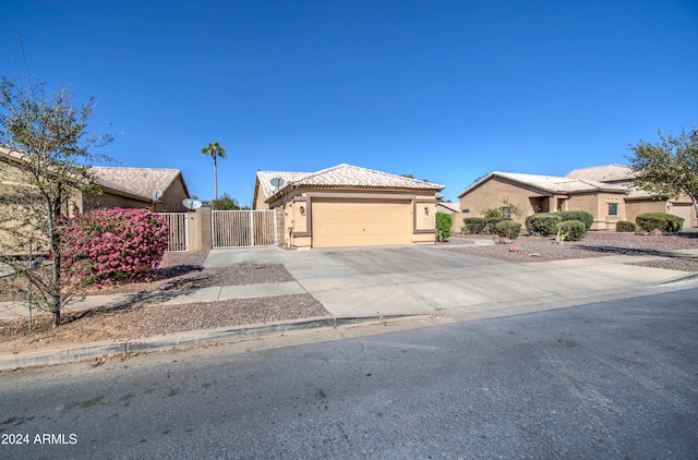 view of front of home with a garage