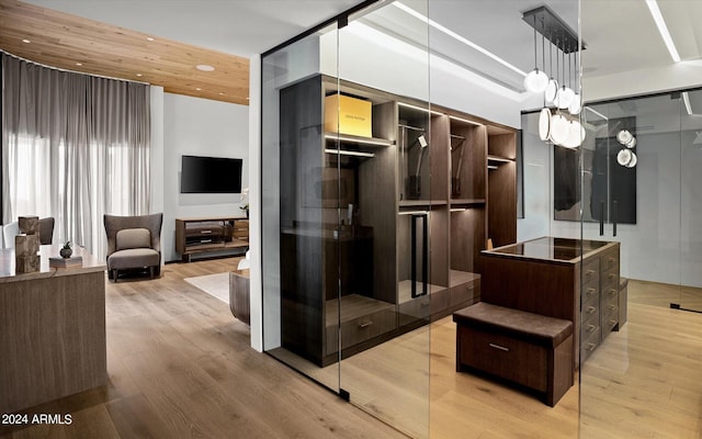 mudroom with light wood-type flooring