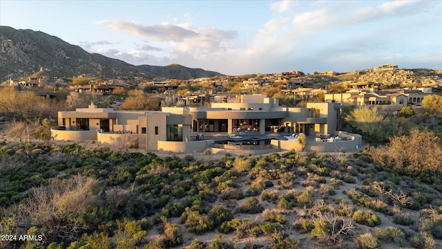 exterior space with a mountain view