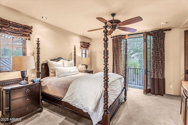 10935 E Grandview Way, Scottsdale, AZ 85255 - bedroom with access to outside, multiple windows, carpet flooring, and recessed lighting