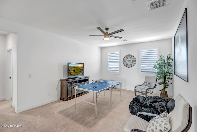 19736 W Turney Ave, Litchfield Park, AZ 85340 - playroom with a ceiling fan, carpet, and baseboards