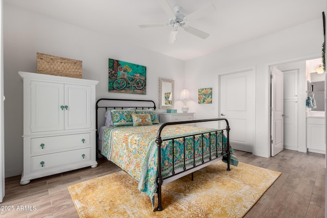 2511 W Queen Creek Rd Unit 174, Chandler, AZ 85248 - bedroom featuring light wood-style flooring and a ceiling fan