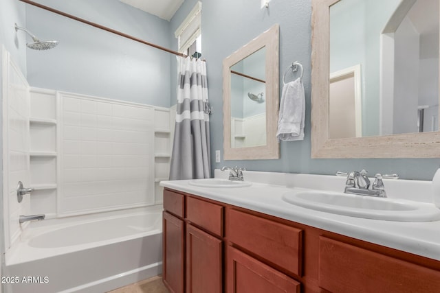 1350 S Greenfield Rd Unit 1005, Mesa, AZ 85206 - full bath featuring shower / bath combo with shower curtain and double vanity