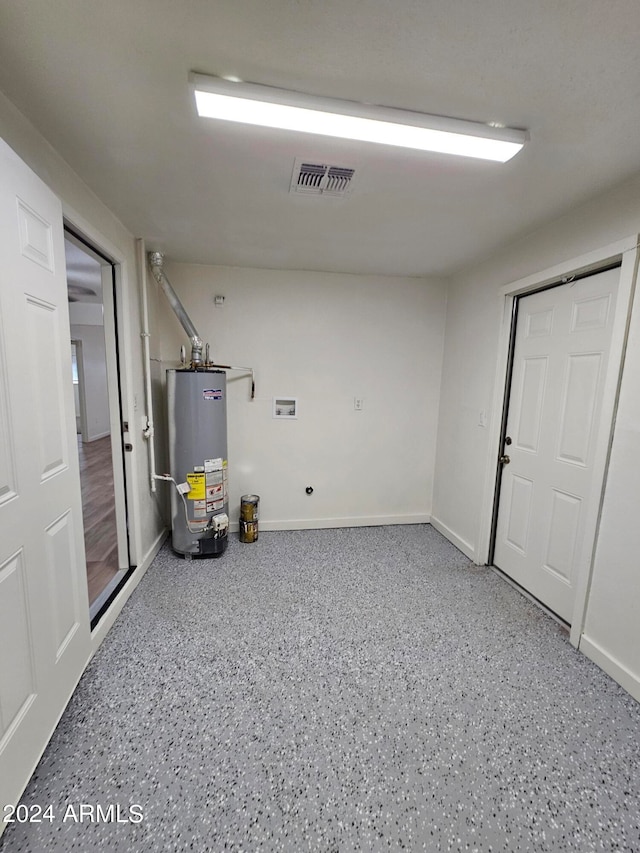 interior space featuring water heater