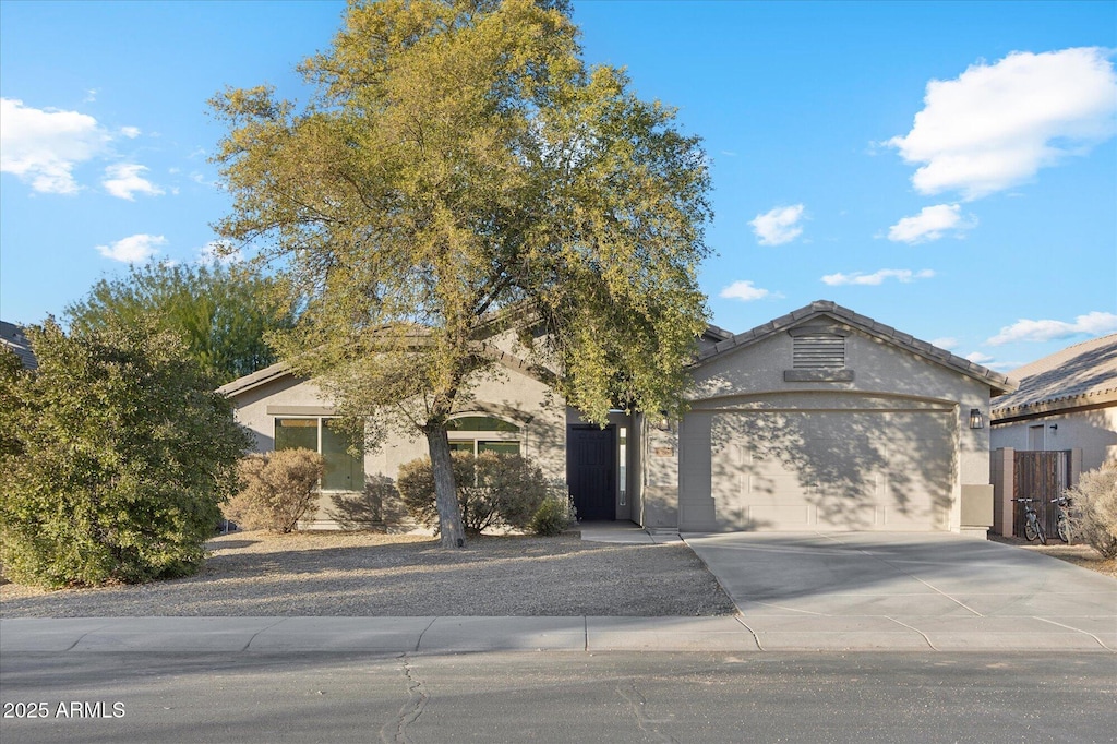 view of front of house with a garage