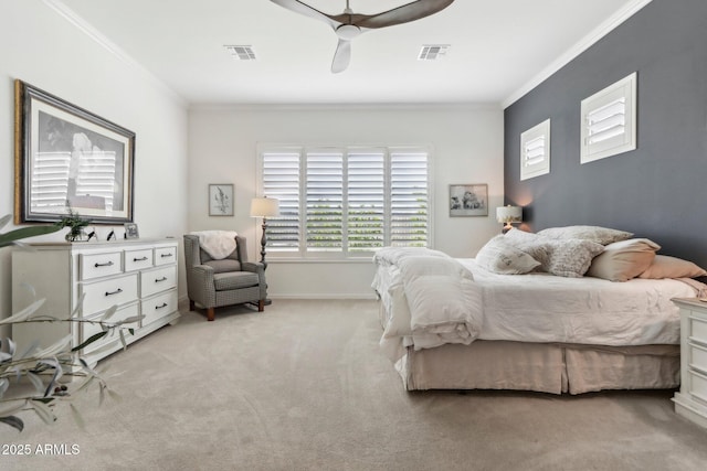 14204 S 179th Ln, Goodyear, AZ 85338 - bedroom with visible vents, light colored carpet, and crown molding