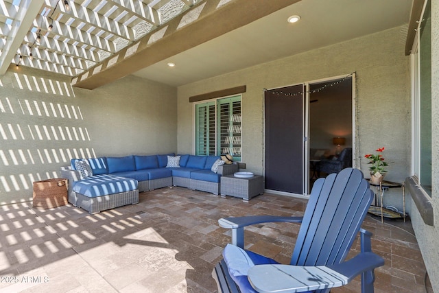 14204 S 179th Ln, Goodyear, AZ 85338 - view of patio / terrace featuring a pergola and an outdoor living space