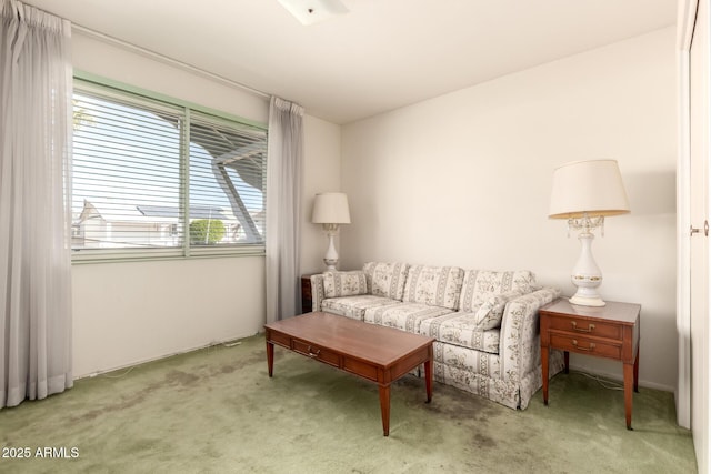 sitting room featuring carpet floors