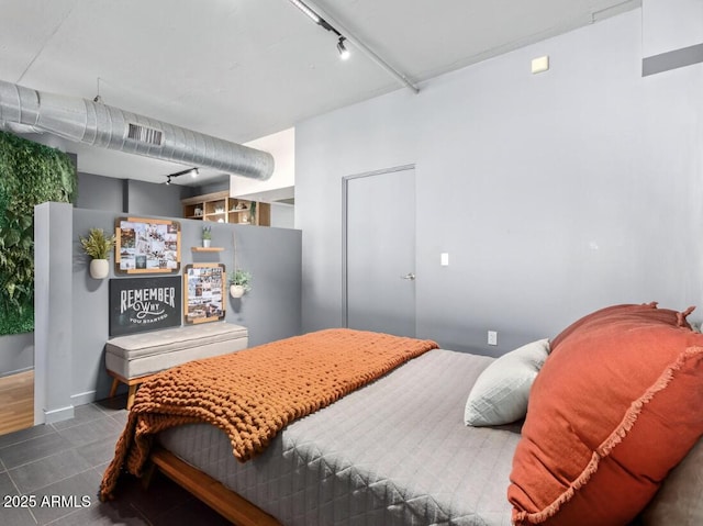 bedroom with rail lighting