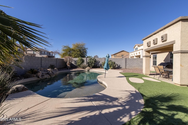 view of pool featuring a patio area