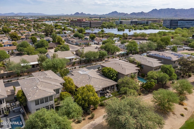 bird's eye view featuring a mountain view