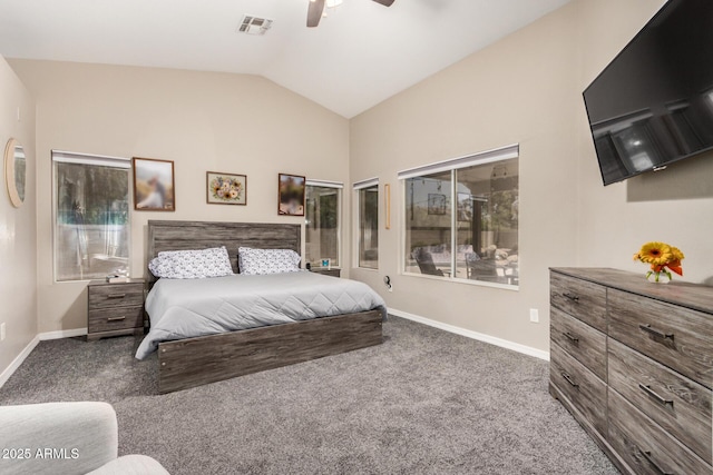 1583 N Constellation Ct, Gilbert, AZ 85234 - carpeted bedroom featuring lofted ceiling and a ceiling fan