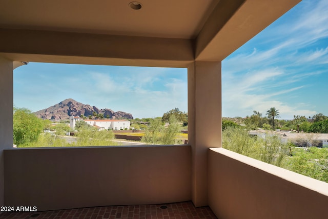 balcony with a mountain view