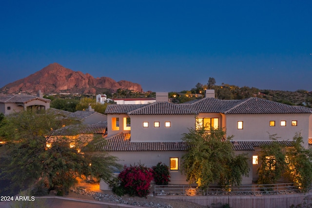 mediterranean / spanish-style home featuring a mountain view