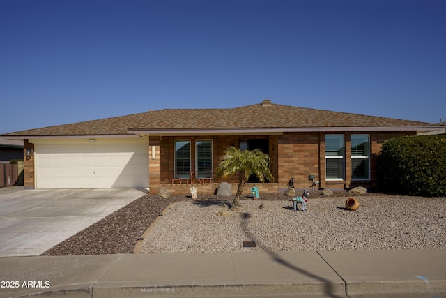 ranch-style home with a garage