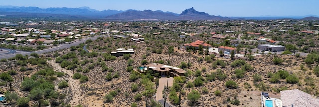 aerial view featuring a mountain view