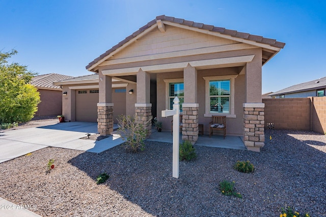 view of front of home featuring a garage