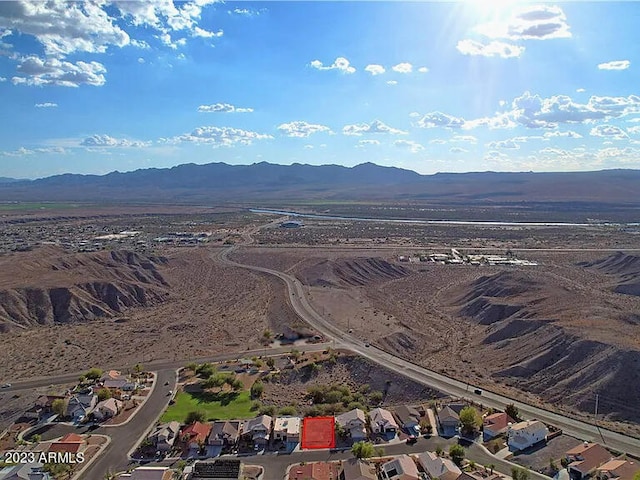 drone / aerial view with a mountain view