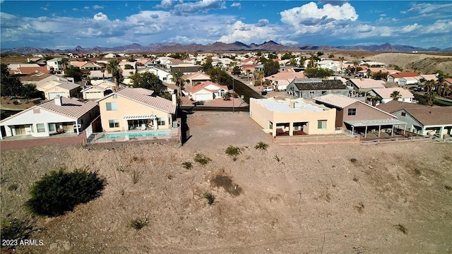 bird's eye view with a mountain view