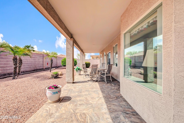 view of patio with a fenced backyard