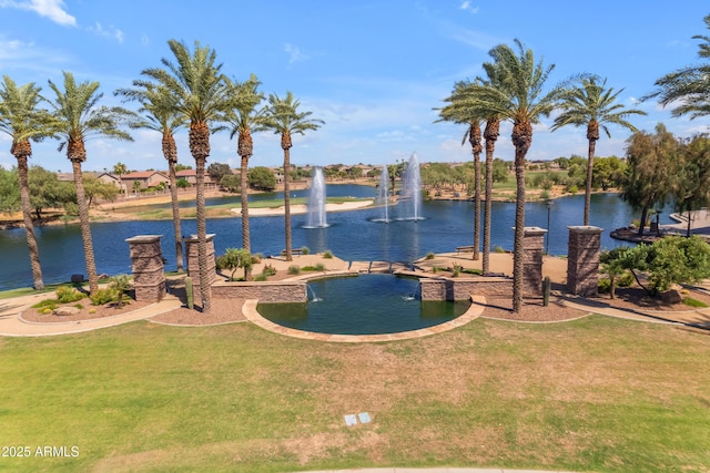43271 W Little Dr, Maricopa, AZ 85138 - view of swimming pool featuring a lawn and a water view