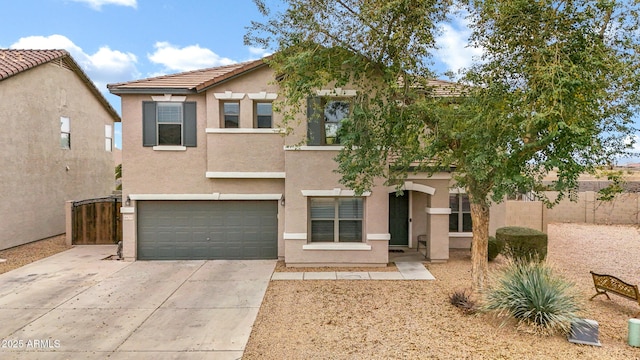 view of front of property featuring a garage