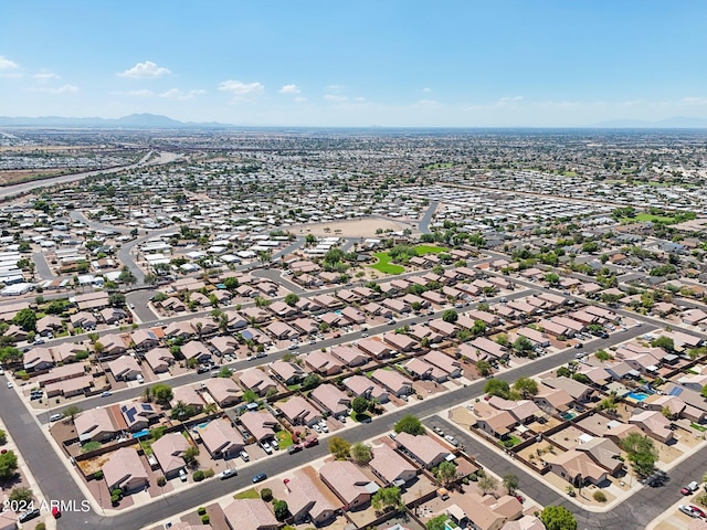 drone / aerial view with a mountain view