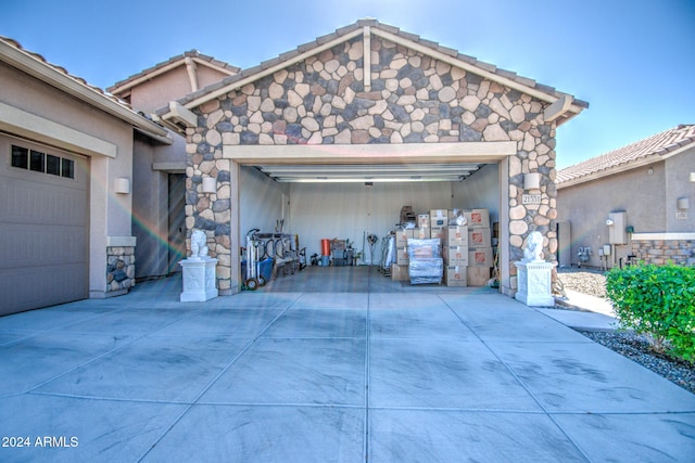 view of garage