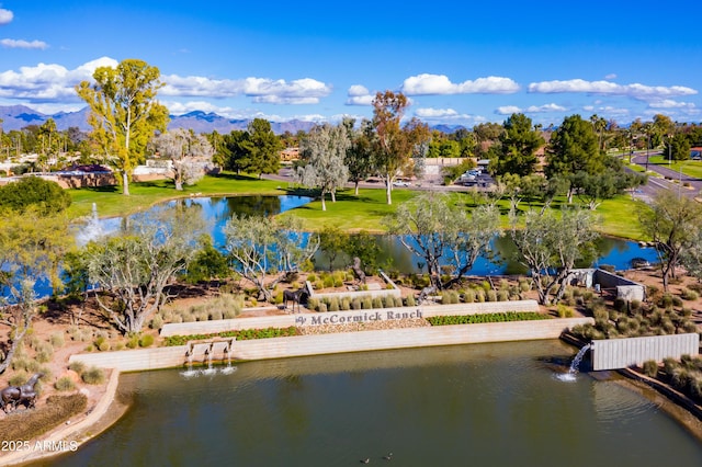 view of water feature featuring a mountain view