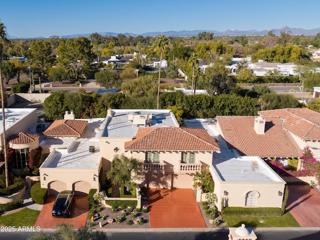 aerial view featuring a mountain view