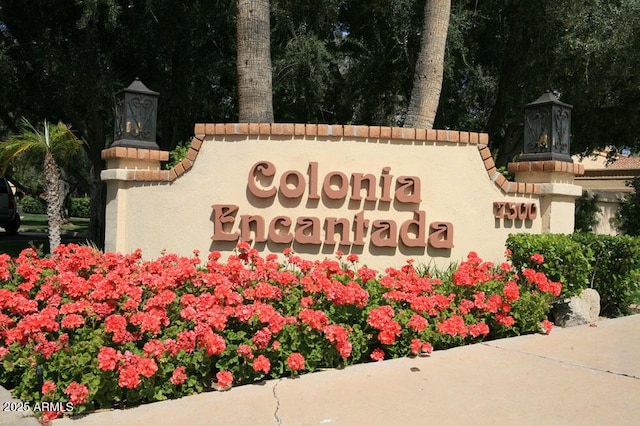 view of community sign