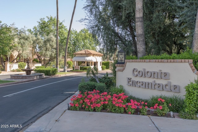 view of community sign