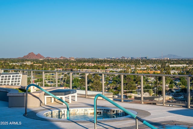 exterior space featuring a mountain view